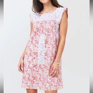 J. MARIE Lela Sleeveless Embroidered Floral Dress Pink Women’s Small